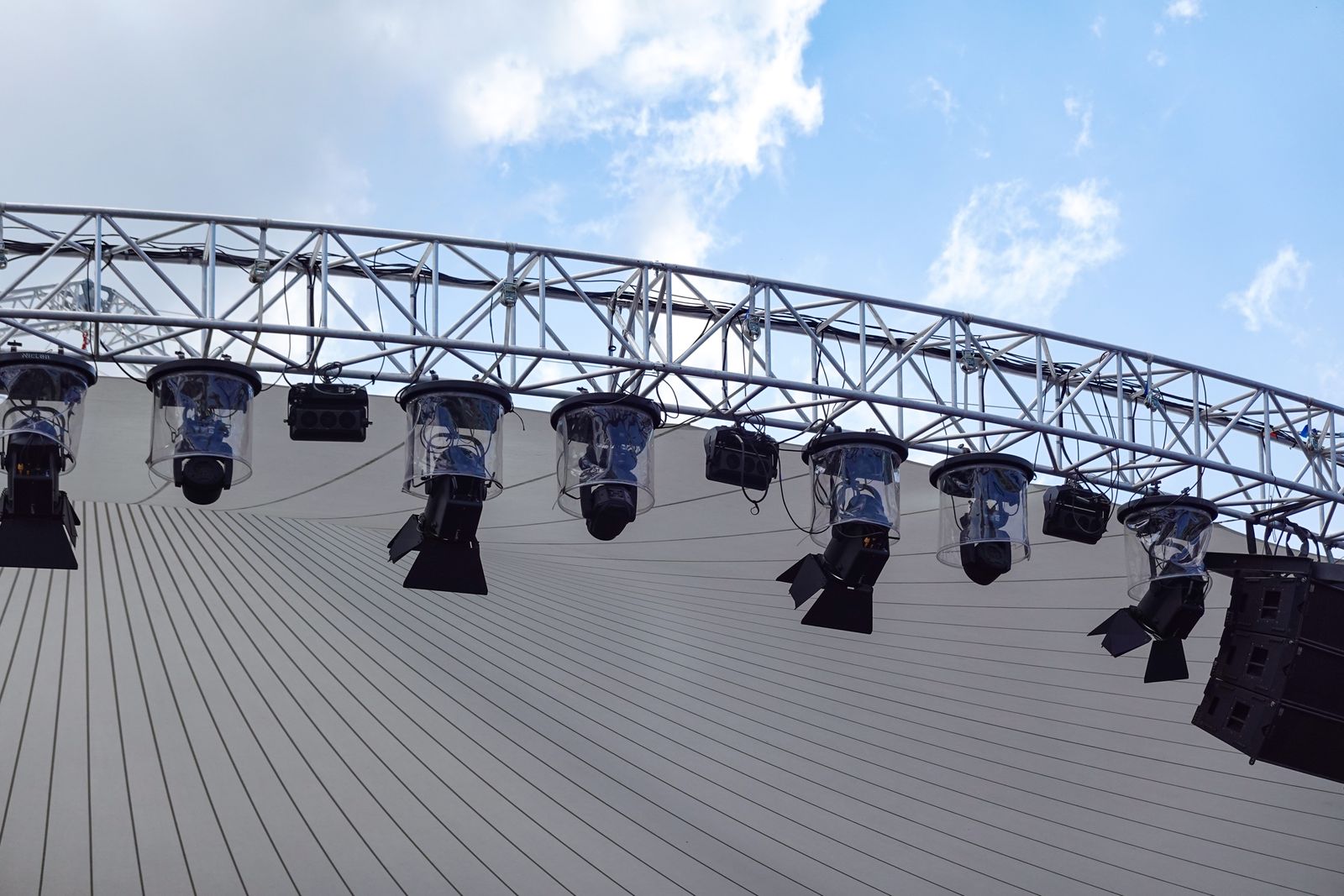 Outdoor event staging setup