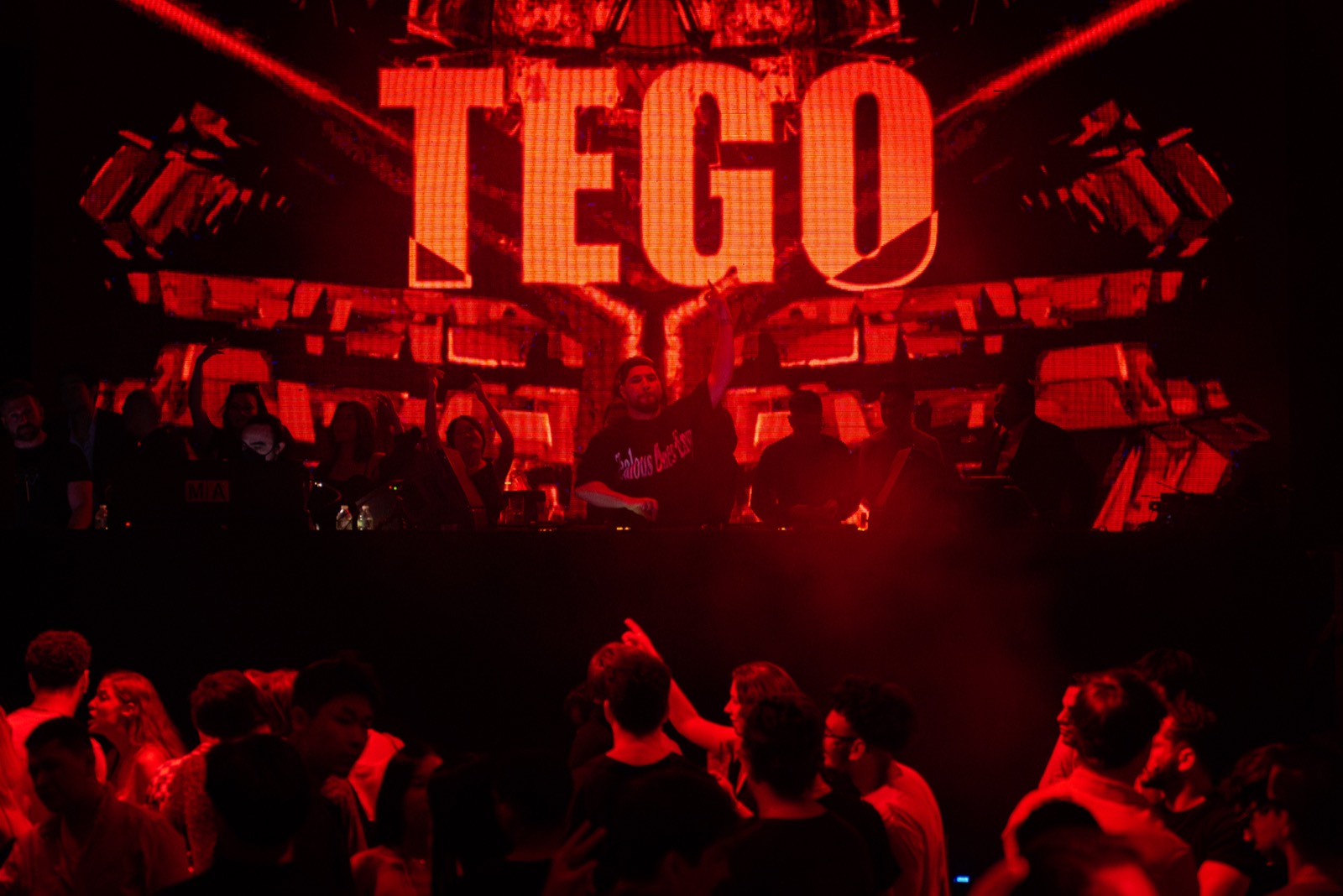 TEGO lit up on the stage at Nebula NYC